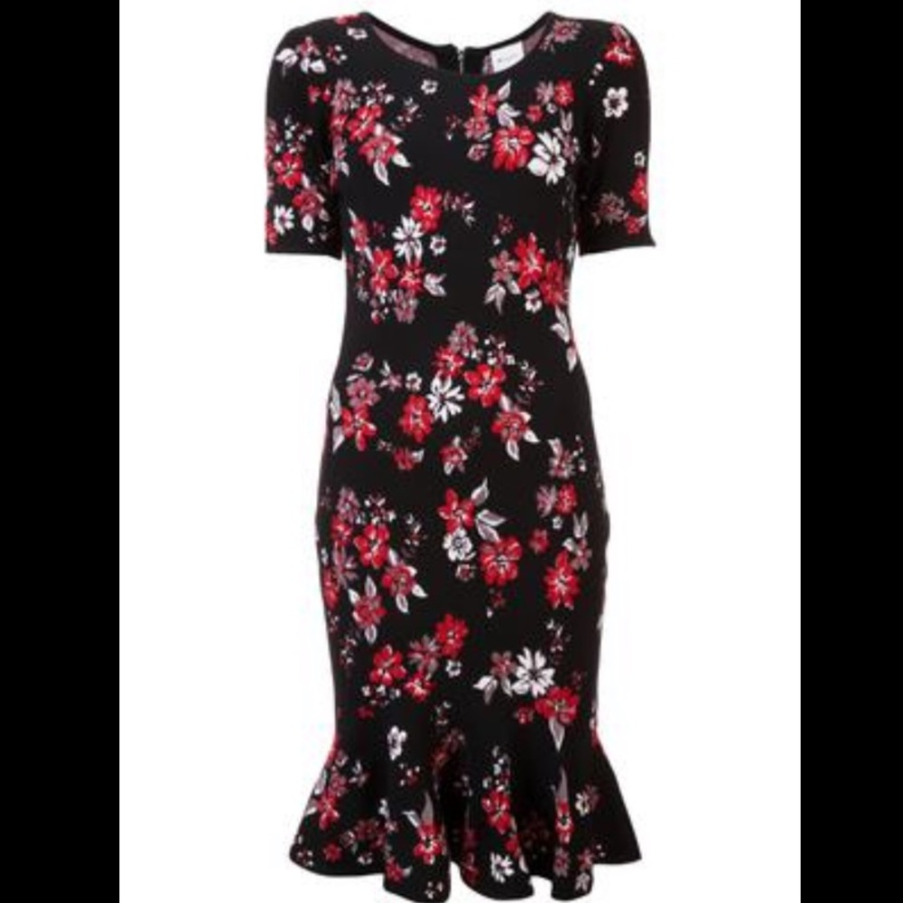 NWT Milly red & white floral mermaid dress